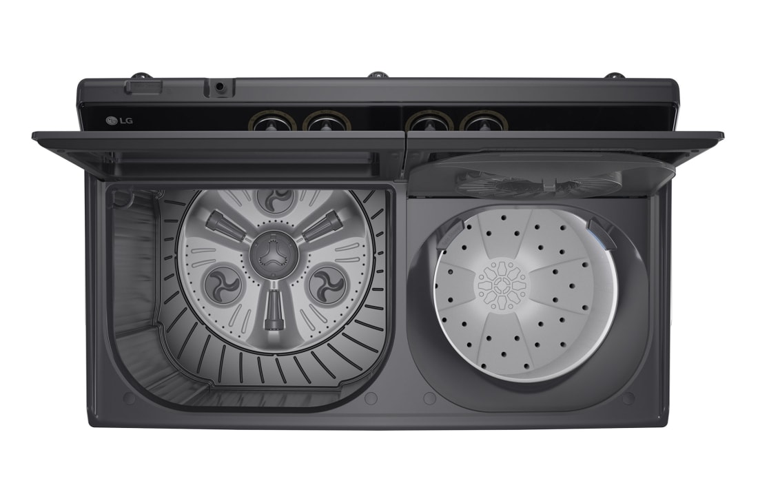 LG 8KG Twin Tub Washer, Modern laundry room scene with a twin tub washer highlighting flat design and compact footprint., P800R3AGNC, thumbnail 10