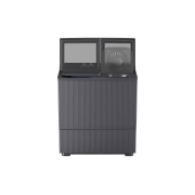 LG 8KG Twin Tub Washer, Front view of a twin tub washer showing modern flat exterior design and control panel with three selector knobs., P800R3AGNC, thumbnail 2