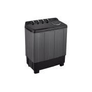 LG 8KG Twin Tub Washer, Top view of the washing machine control panel showing durable tempered glass lid and rotary selector knobs., P800R3AGNC, thumbnail 6