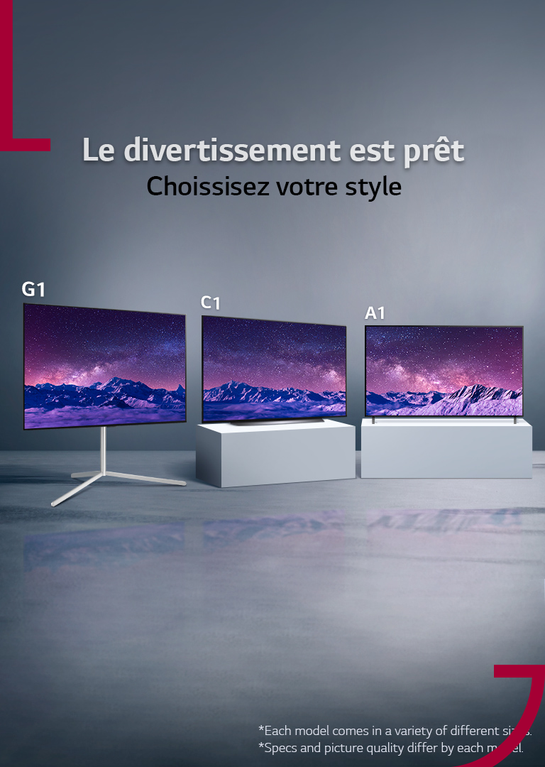 Des modèles différents de TV de LG