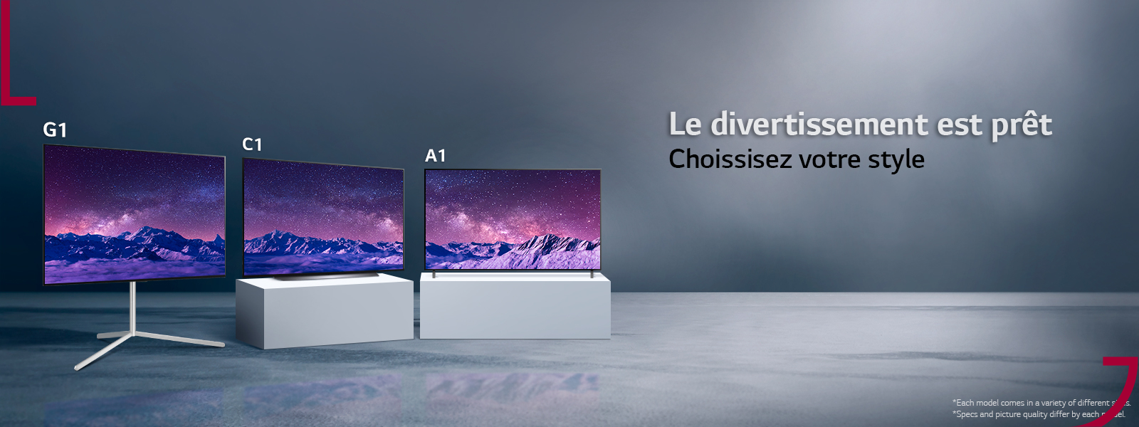 Des modèles différents de TV de LG