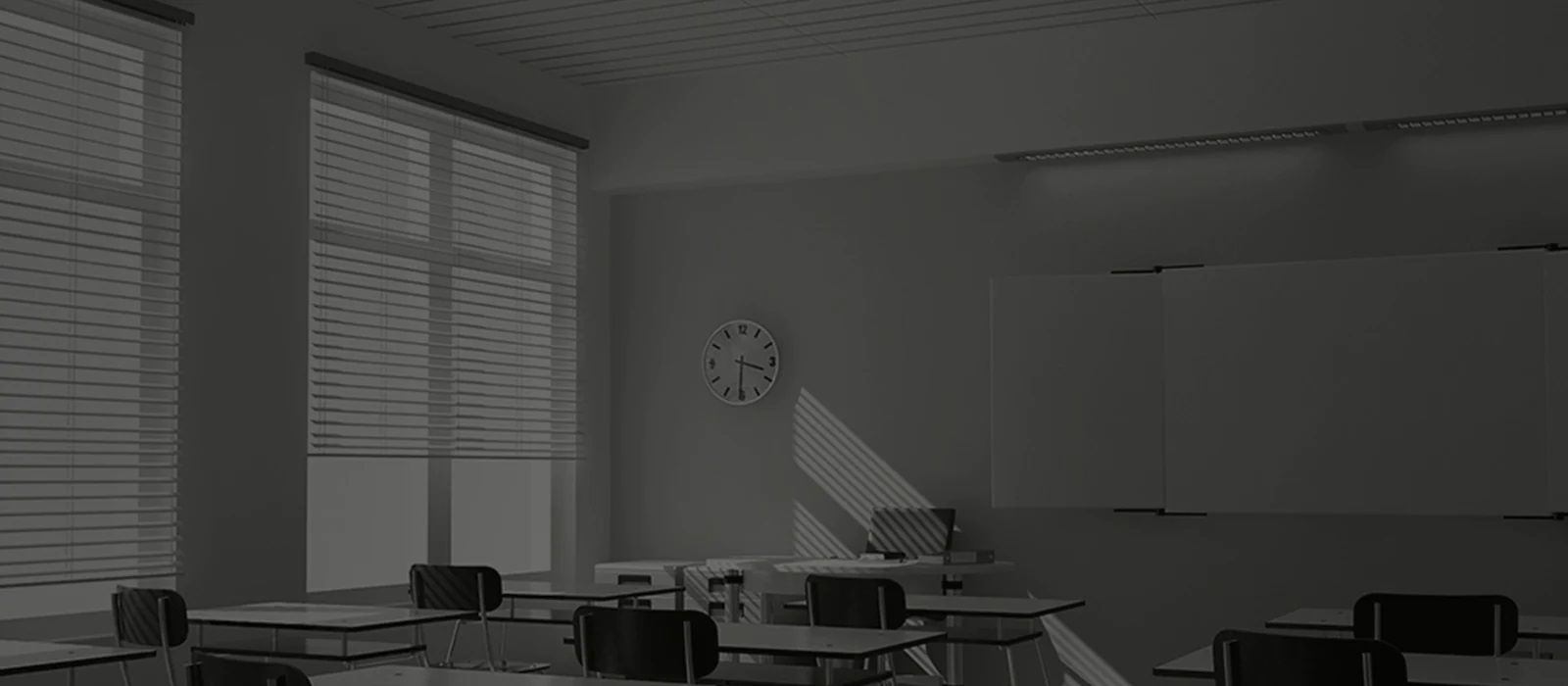 Image d’une salle de classe vide.