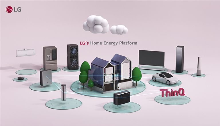 La plateforme énergétique domestique LG permet d’intégrer divers appareils et dispositifs grâce à l’application ThinQ.