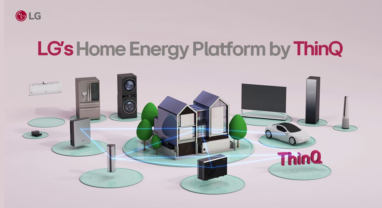 La plateforme énergétique domestique LG permet d’intégrer divers appareils et dispositifs grâce à l’application ThinQ.