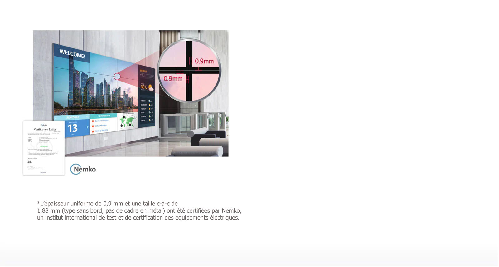 Grands écrans uniformes au cadre extrêmement fin1