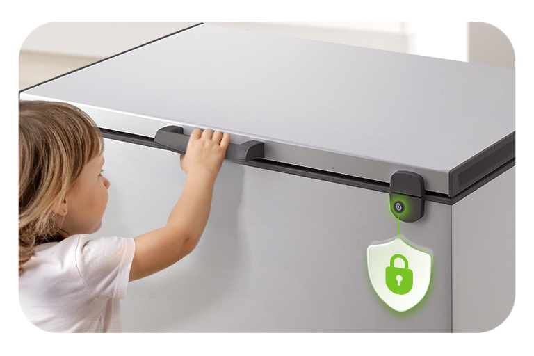Le panier du congélateur coffre LG conserve soigneusement les petits articles pour un accès rapide et organisé