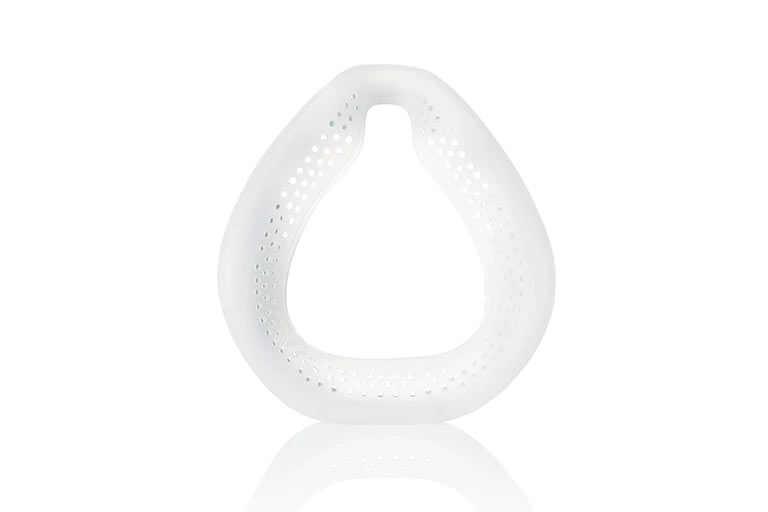 Vue avant du protecteur facial.