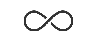 Un symbole d’infini noir sur un fond blanc, représentant le fonctionnement continu et continu du refroidissement.