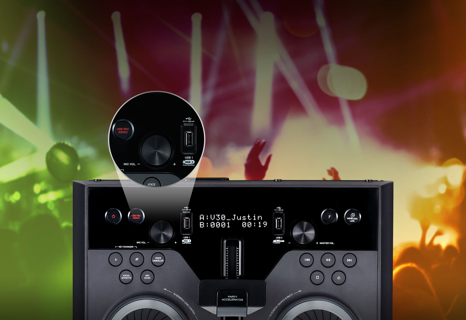 Dual USB avec fonction DJ Sharing<br>1