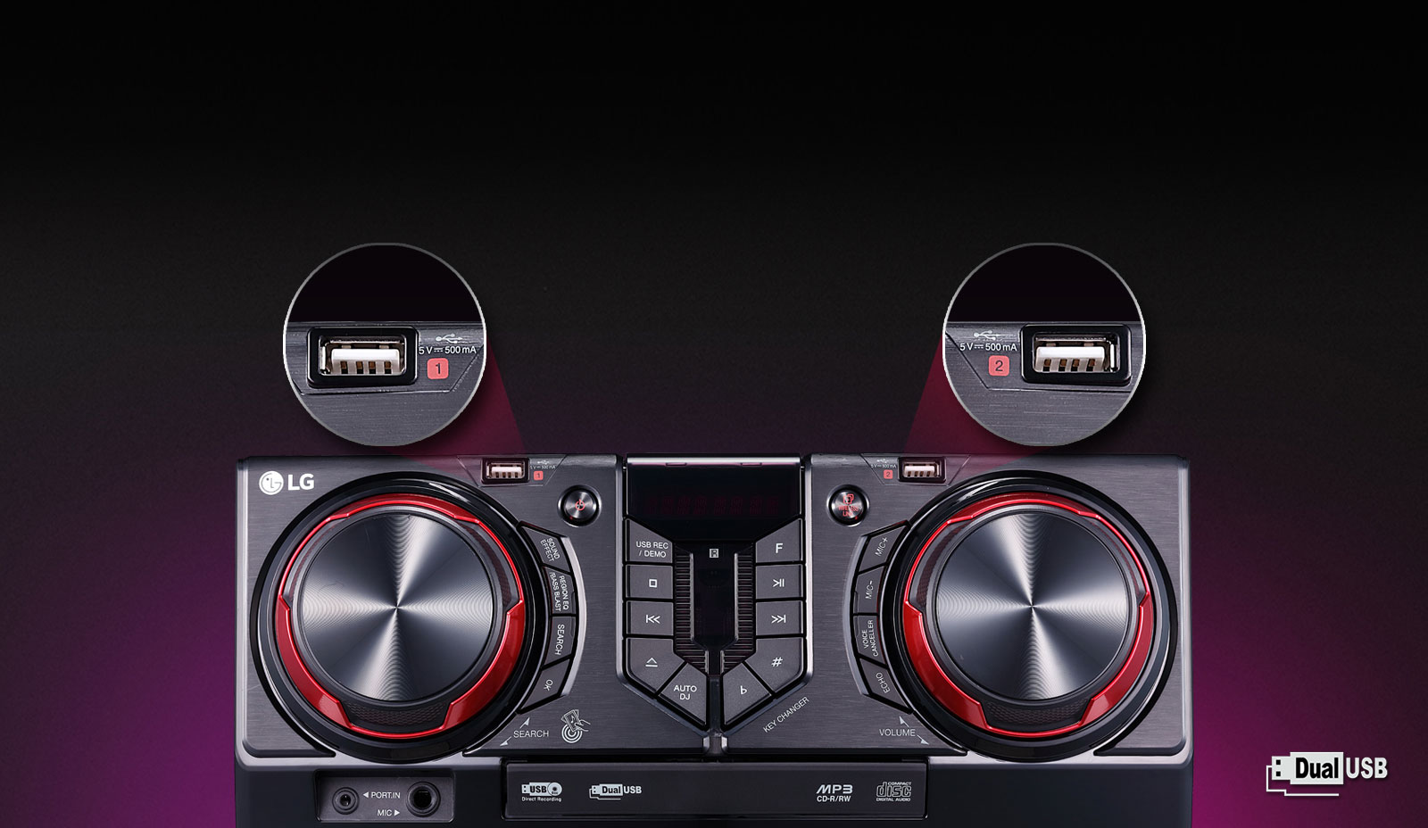 Dual port USB : jouez et enregistrez