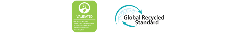 De gauche à droite : logo UL VALIDATED et logo Global Recycled Standard.