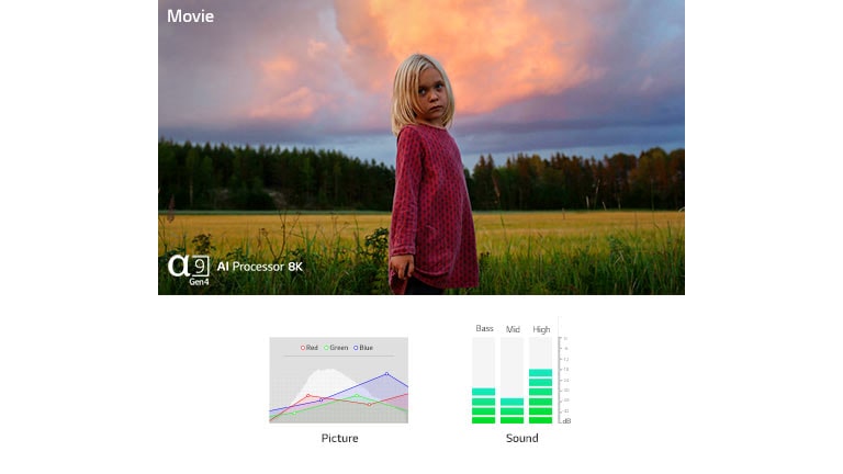 Deux scènes automatiquement optimisées à la fois au niveau du son et de l’image par le processeur Gen4 IA α9 de quatrième génération (lire la vidéo)