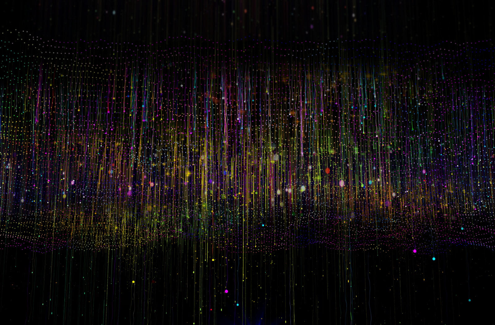 Les couleurs impures, comme celles vues sur les téléviseurs conventionnels en haut, passent à travers des filtres NanoCell pour créer des couleurs pures en bas. 