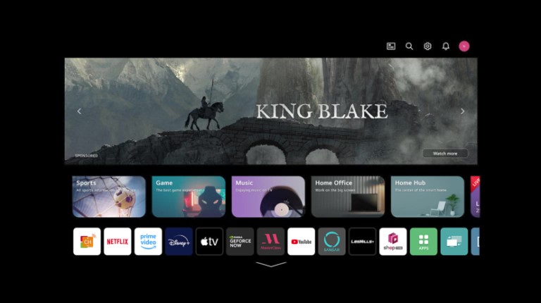 La scène d’activation de la fonction Quick Card est diffusée sur l’écran du téléviseur.