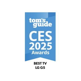 Badge Prix CES 2025 de Tom's Guide. Meilleure TV, LG OLED G5.