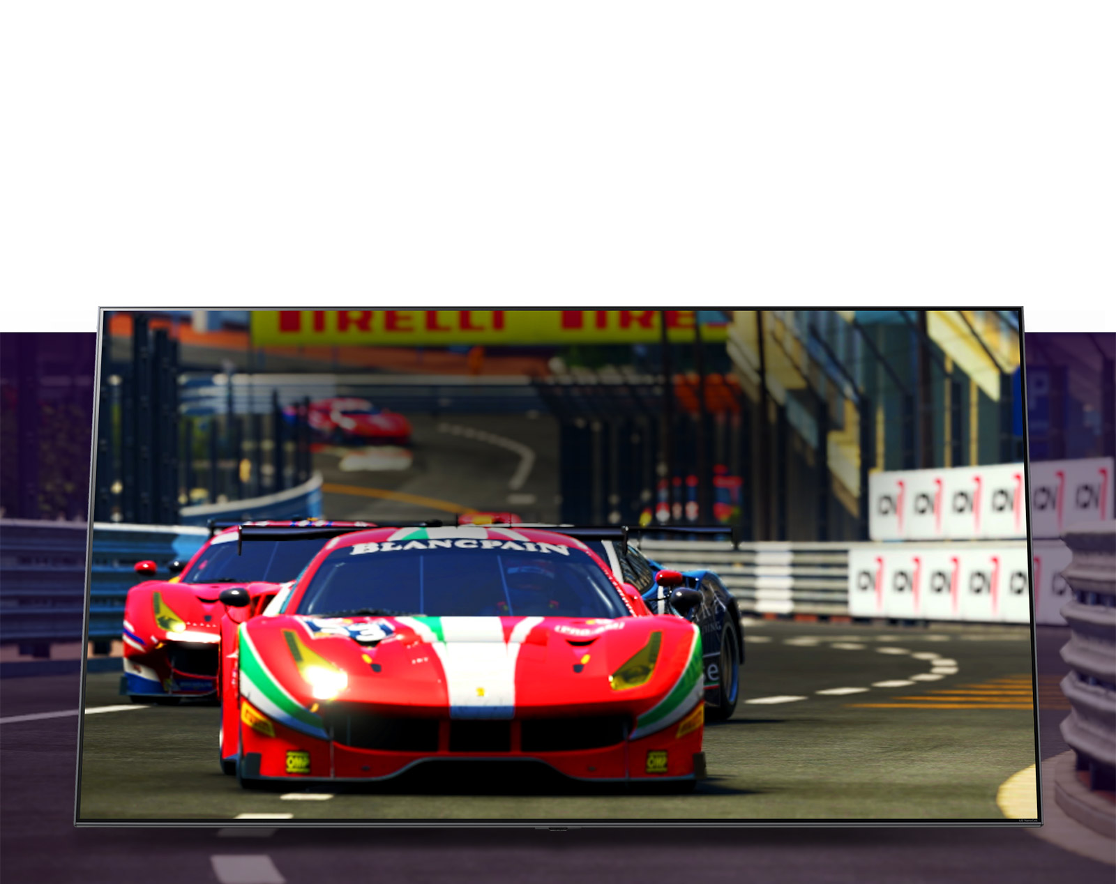 Écran de téléviseur montrant une vue de dessus sur la nature