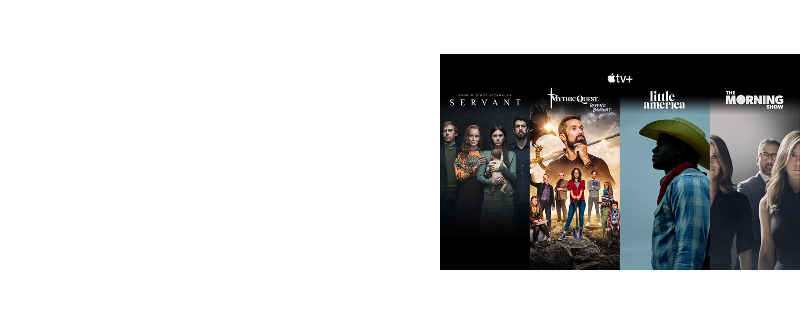 Miniatures de 4 principaux intertitres d’Apple TV+