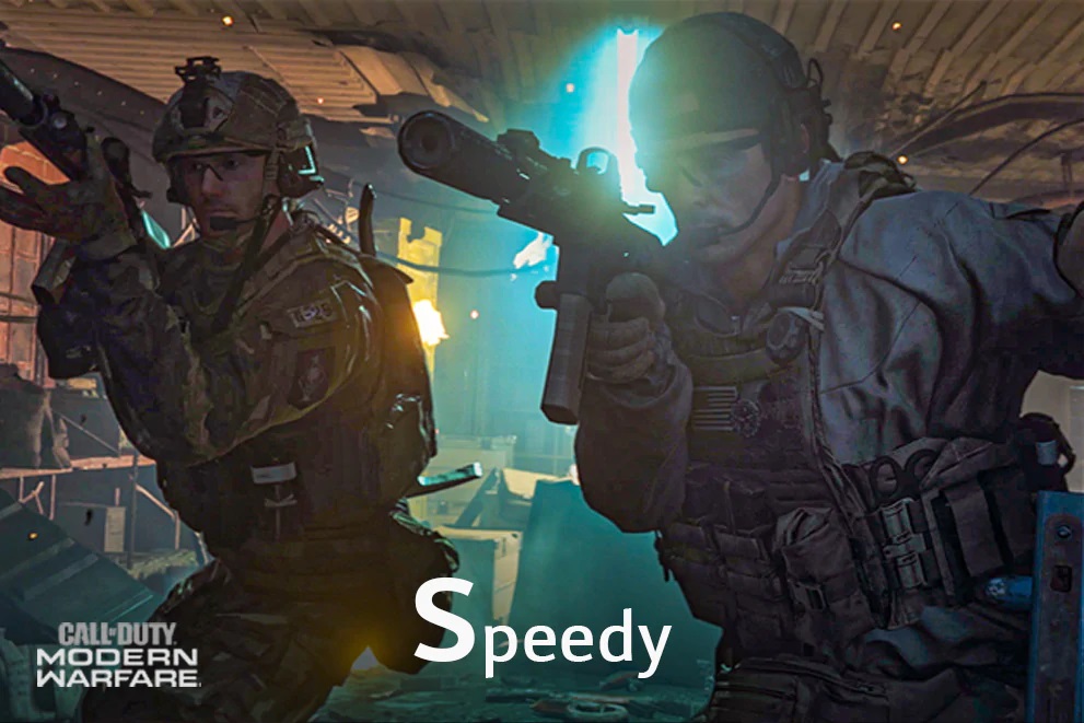 Une scène de jeu de « Call of Duty » étiquetée « Rapide »