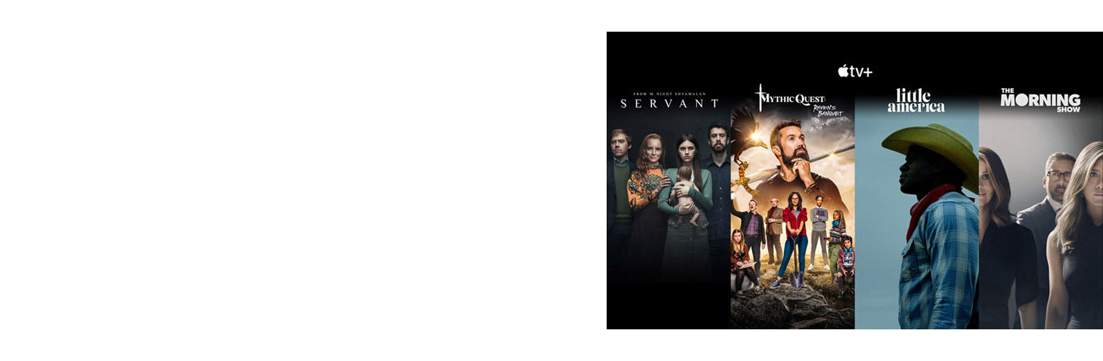Miniatures de 4 principaux titres d'Apple TV+