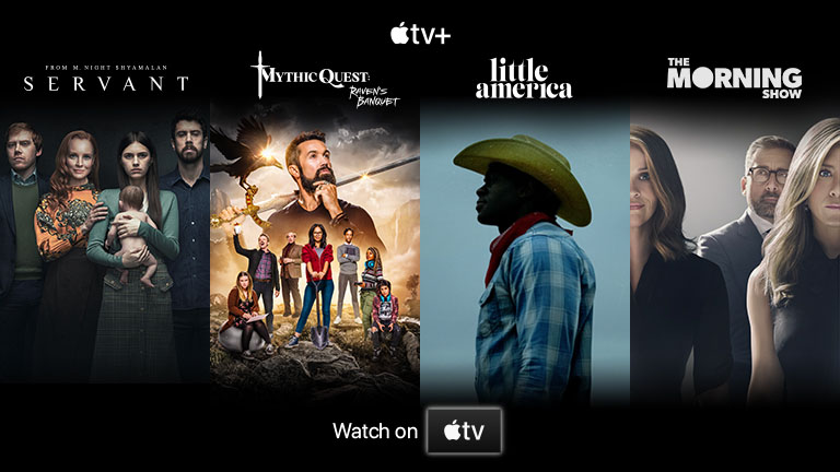 Miniatures de 4 principaux titres d'Apple TV+
