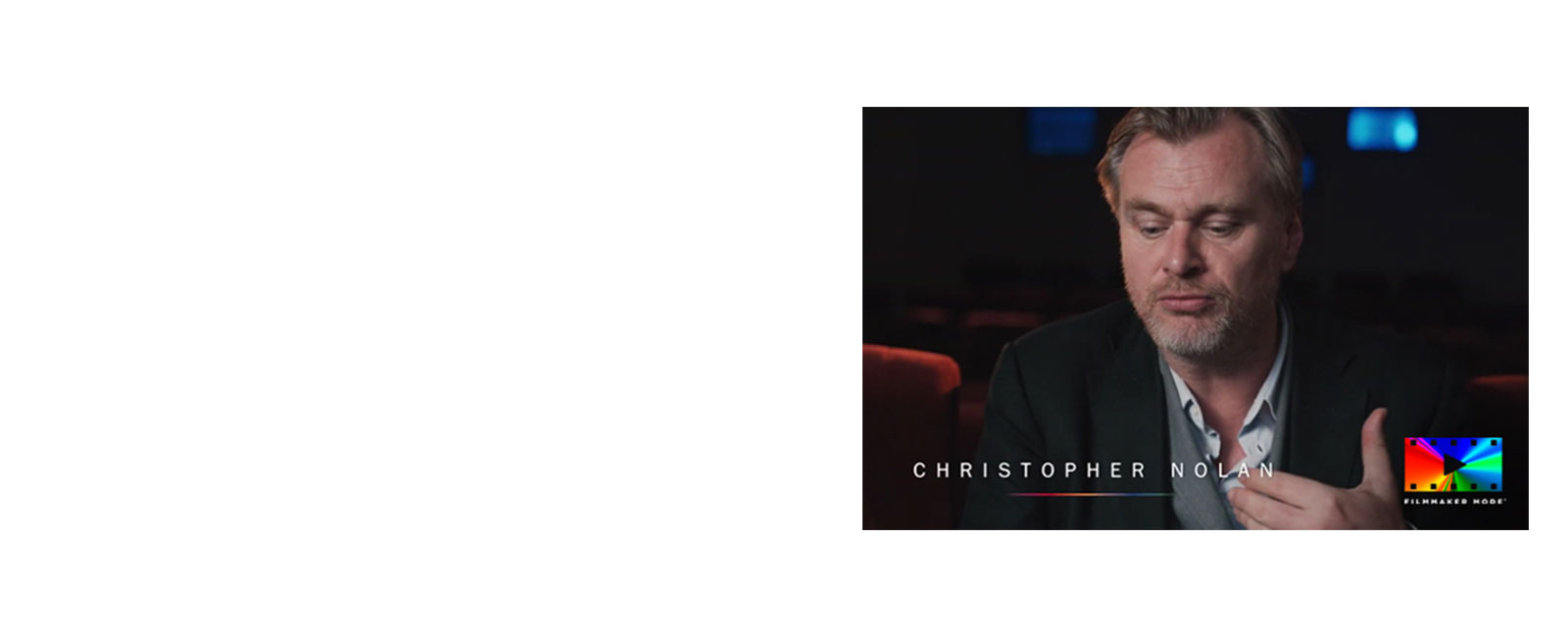 Film d’interview de Christopher Nolan et d’autres cinéastes à propos de la vision en mode Filmmaker