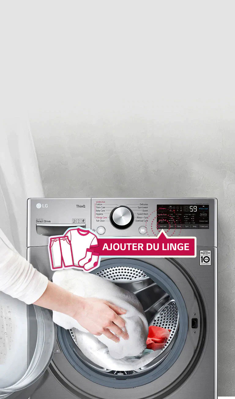 LG Lavante-Séchante avec capacité de contenance jusqu'à 8kg