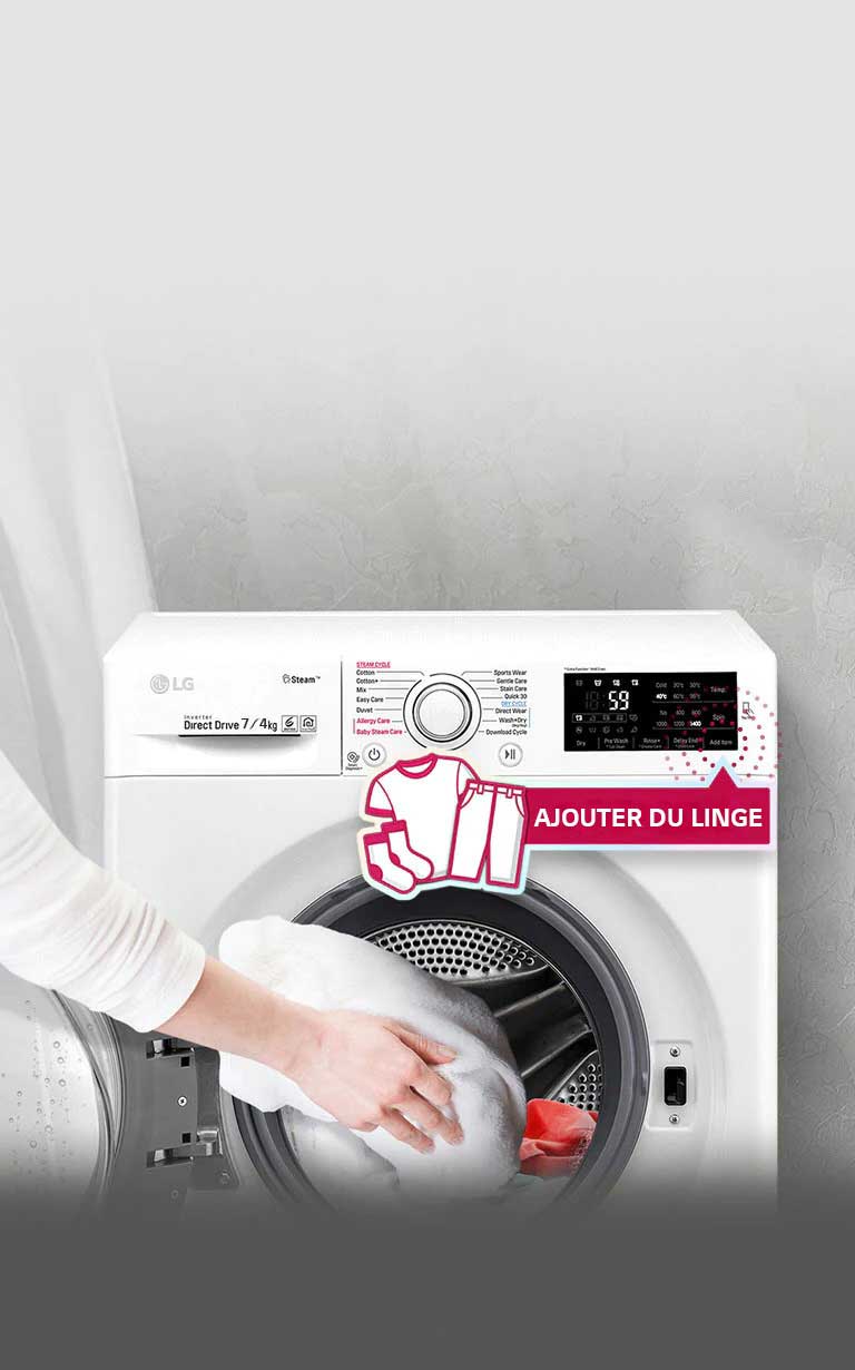 Ajoutez du linge oublié en milieu de cycle