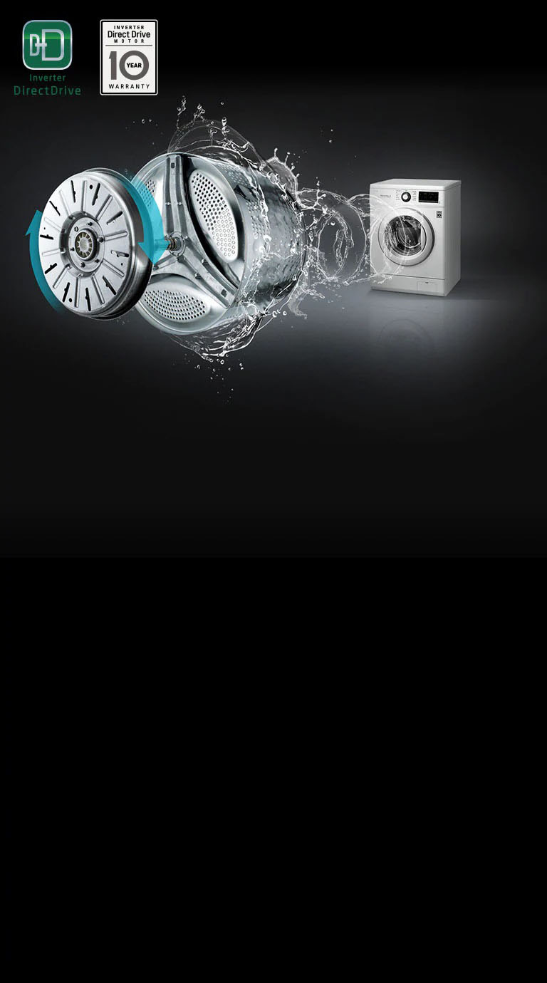 Inverter DD pour un lavage puissant et plus silencieux