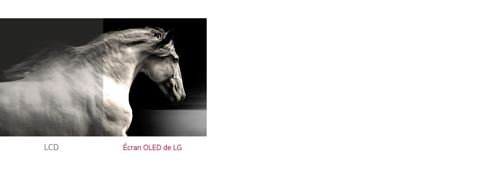 L’affichage OLED de LG présente un meilleur contraste entre le blanc et le noir qu’un écran LCD ordinaire.