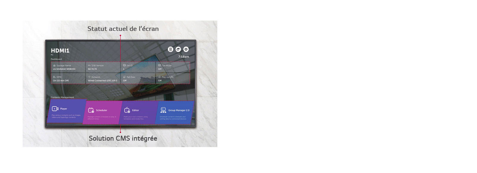 Menu d’accueil tout-en-un