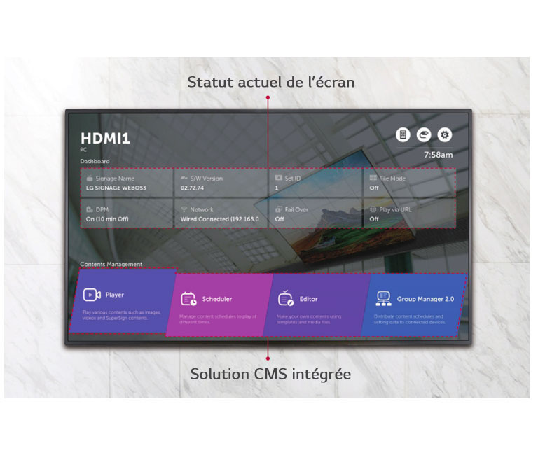 Menu d’accueil tout-en-un