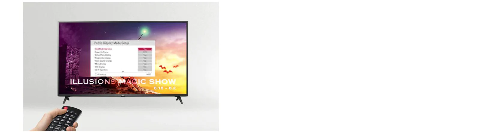 Mode Hôtel du LG 50US660H