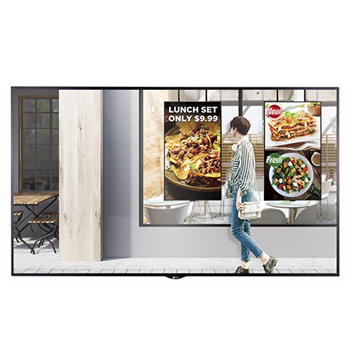 Écran numérique d’intérieur face aux fenêtres à haute luminosité de la série XS4F 55'' avec contrôle automatique de la luminosité, webOS 3.0 et Quad Core SoC1