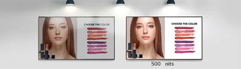 Offrant une luminosité de 500 nits, l’UM5J est donc clairement visible, même dans des conditions de fort éclairage.