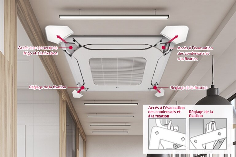 Image of 4 way cassette installed on ceiling