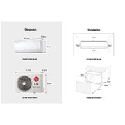 LG 12 000 BTU | LG DUALCOOL™ Inverter AC | Économies d’énergie | Refroidissement plus rapide, lustre de dimension et installation, S4NQ12JAQAL, thumbnail 13