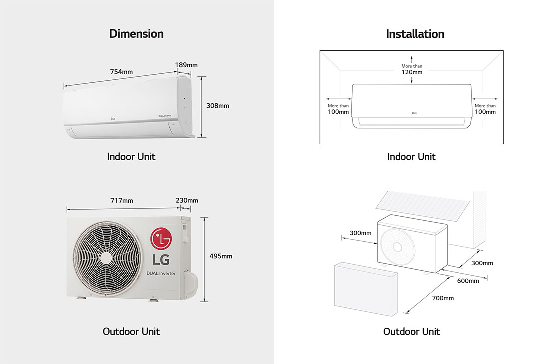 LG Residential Air Conditioners, Dimension&Installation, S4-Q09AA28B, thumbnail 13