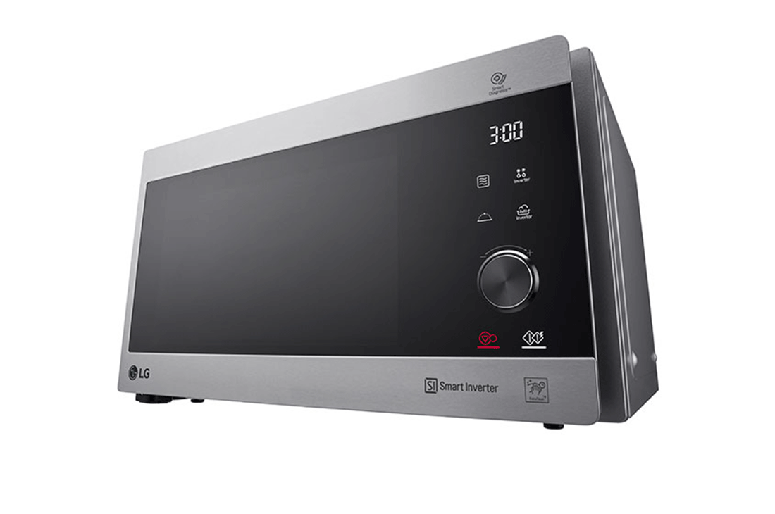 LG Four à micro-ondes de 42 litres, argent, technologie Smart Inverter avec 10 ans de garantie, grill, Front view, MH8265CIS, thumbnail 3