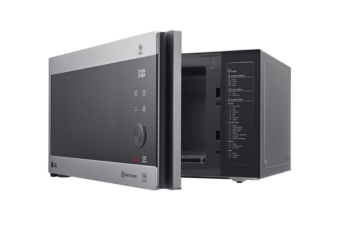 LG Four à micro-ondes de 42 litres, argent, technologie Smart Inverter avec 10 ans de garantie, grill, LEFT VIEW, MH8265CIS, thumbnail 7