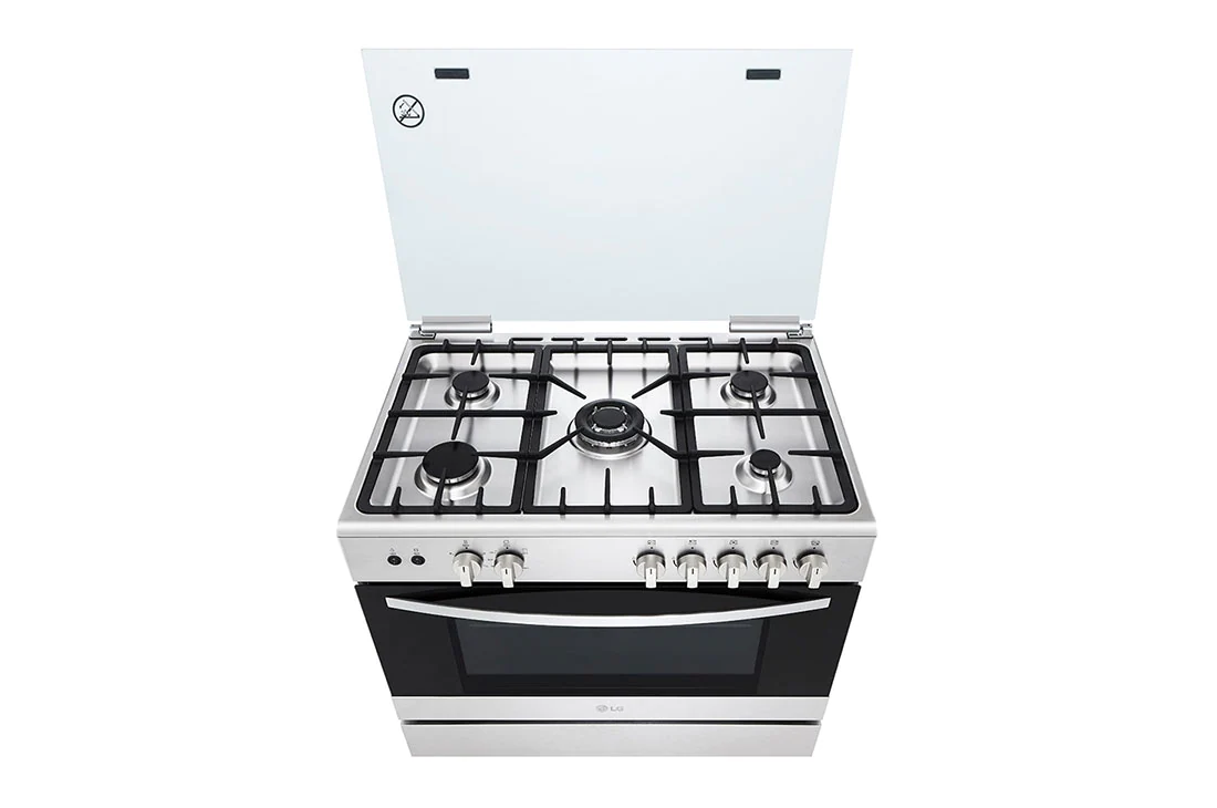 LG Cuisinière à gaz 5 Feux 90 CM| Sécurité totale | Système de chauffage combiné | Rôtissoire, FA415RMA, thumbnail 5