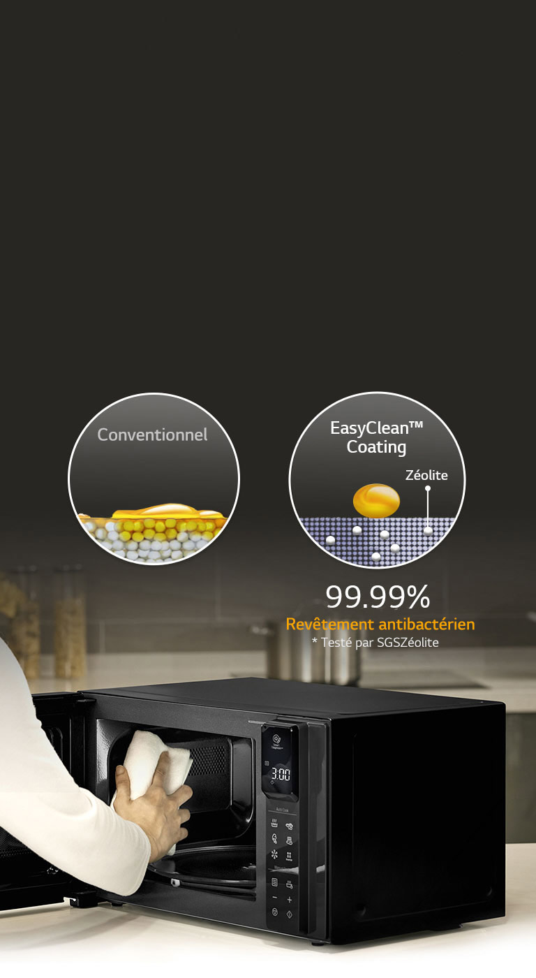 Revêtement EasyClean™ antibactérien à 99,99 %2