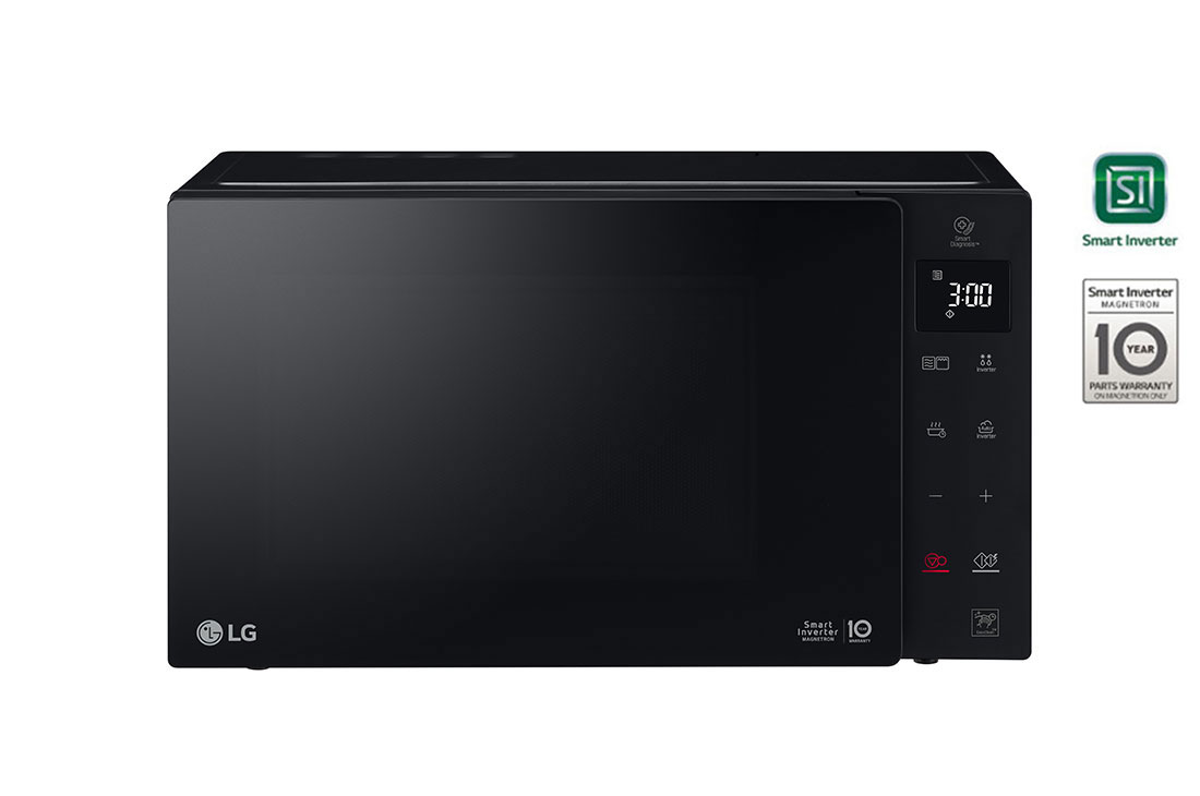 LG Micro-ondes NeoChef™ de 25 litres, Noir, doté de la technologie Smart Inverter avec 10 ans de garantie, gril, cuisson automatique intelligente, écran tactile en verre, MH6535GIS, MH6535GIS
