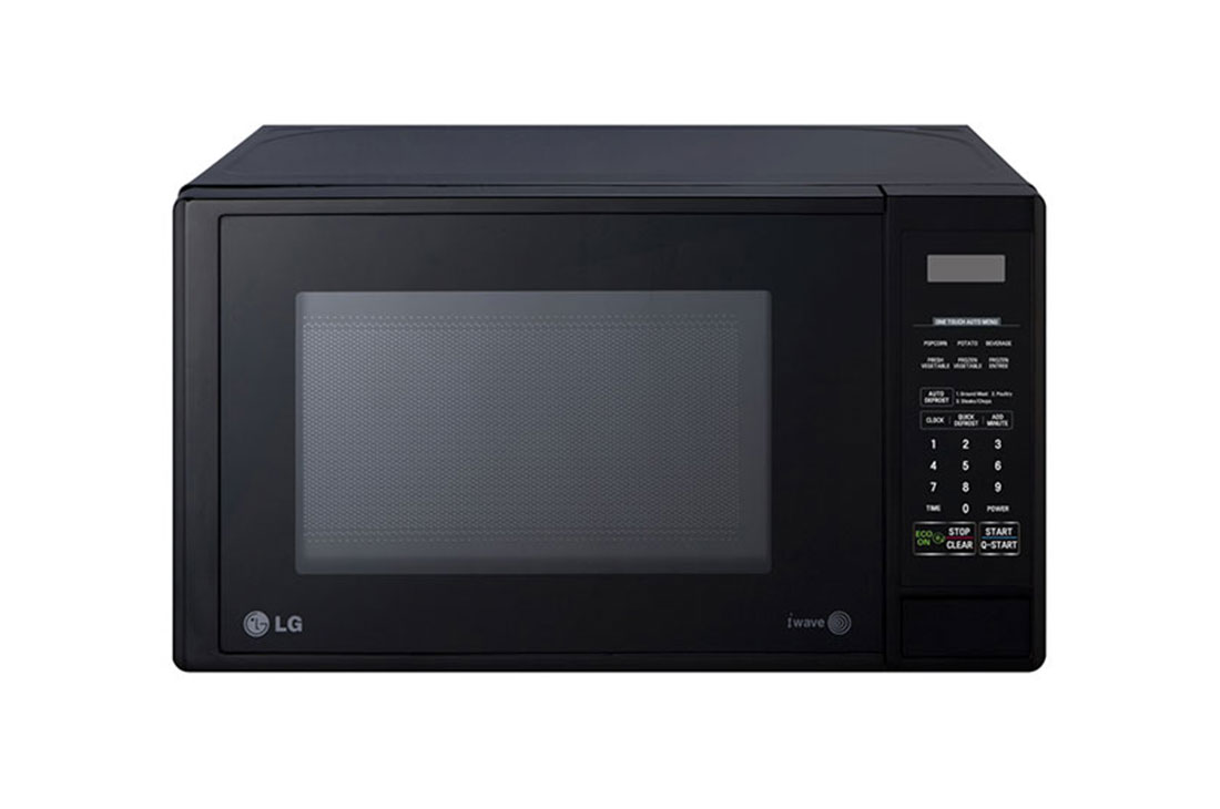 LG Four à micro-ondes, 20 litres, noir, écran et éclairage LED, porte à ouverture par pression, décongélation et cuisson automatiques., MS2044DMB, MS2044DMB