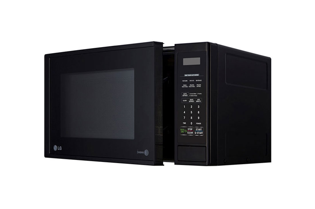 LG Four à micro-ondes, 20 litres, noir, écran et éclairage LED, porte à ouverture par pression, décongélation et cuisson automatiques., MS2044DMB, MS2044DMB, thumbnail 2