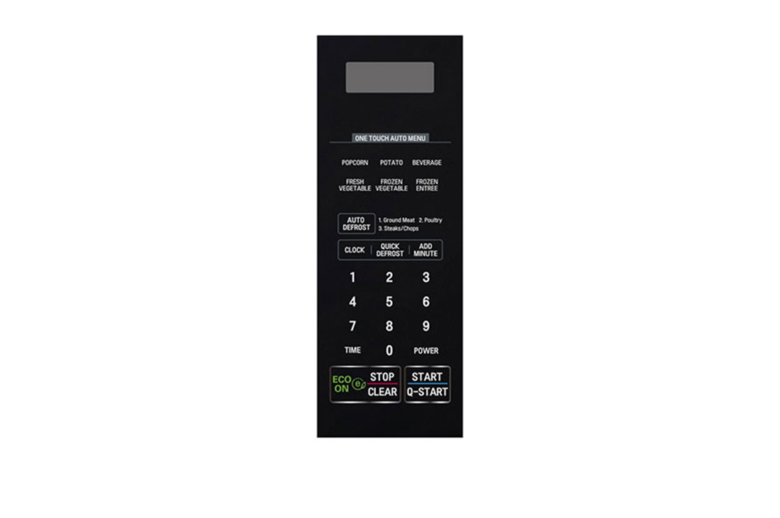 LG Four à micro-ondes, 20 litres, noir, écran et éclairage LED, porte à ouverture par pression, décongélation et cuisson automatiques., MS2044DMB, MS2044DMB, thumbnail 3
