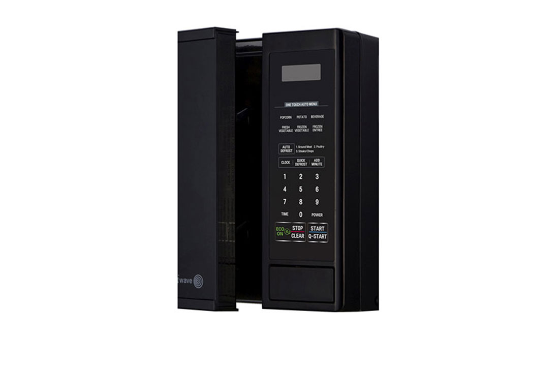 LG Four à micro-ondes, 20 litres, noir, écran et éclairage LED, porte à ouverture par pression, décongélation et cuisson automatiques., MS2044DMB, MS2044DMB, thumbnail 5