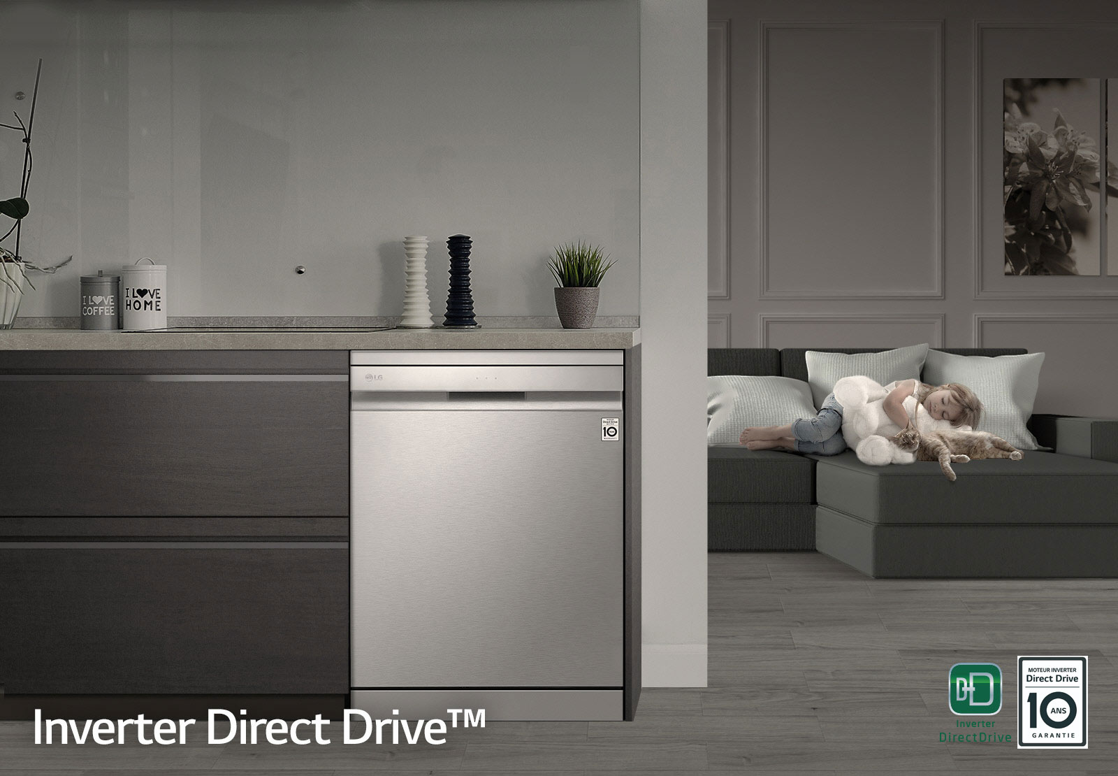 Intégration du lave-vaisselle au plan de travail