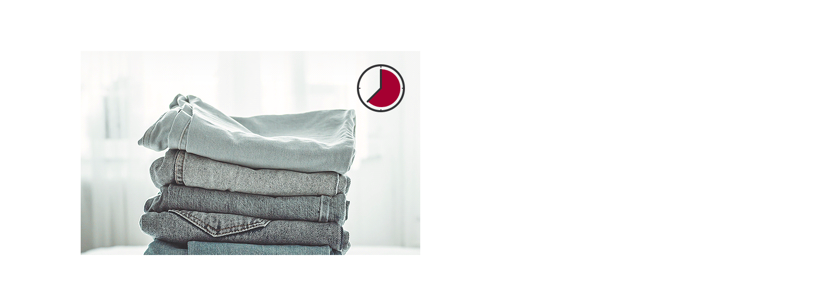 Il montre que le temps de séchage est différent pour chaque tissu.