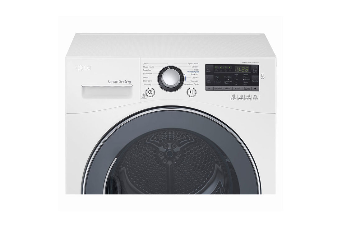 LG Sèche-linge à chargement frontal de 9 kg, blanc, doté d’un moteur Inverter Direct Drive, d’un système Sensor Dry, d’un éclairage LED et d’une technologie Smart Diagnosis, RC9066A3F, thumbnail 5