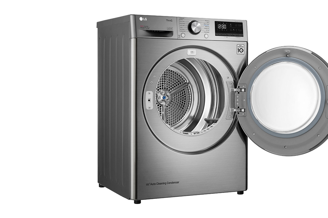 LG Sèche-linge 9 kg à pompe à chaleur, Dual Inverter ThinQ VCM, Right side open, RH90V9PV8N, thumbnail 12